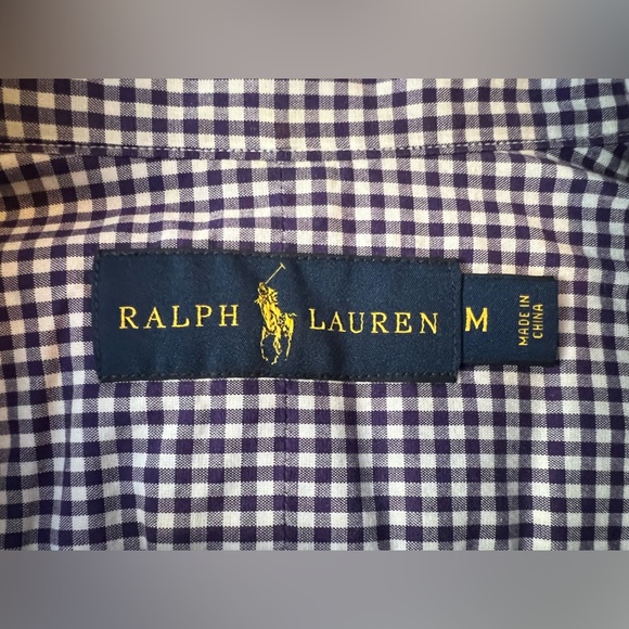 Ralph Lauren button down, checkered polo, medium - Picture 3 of 4